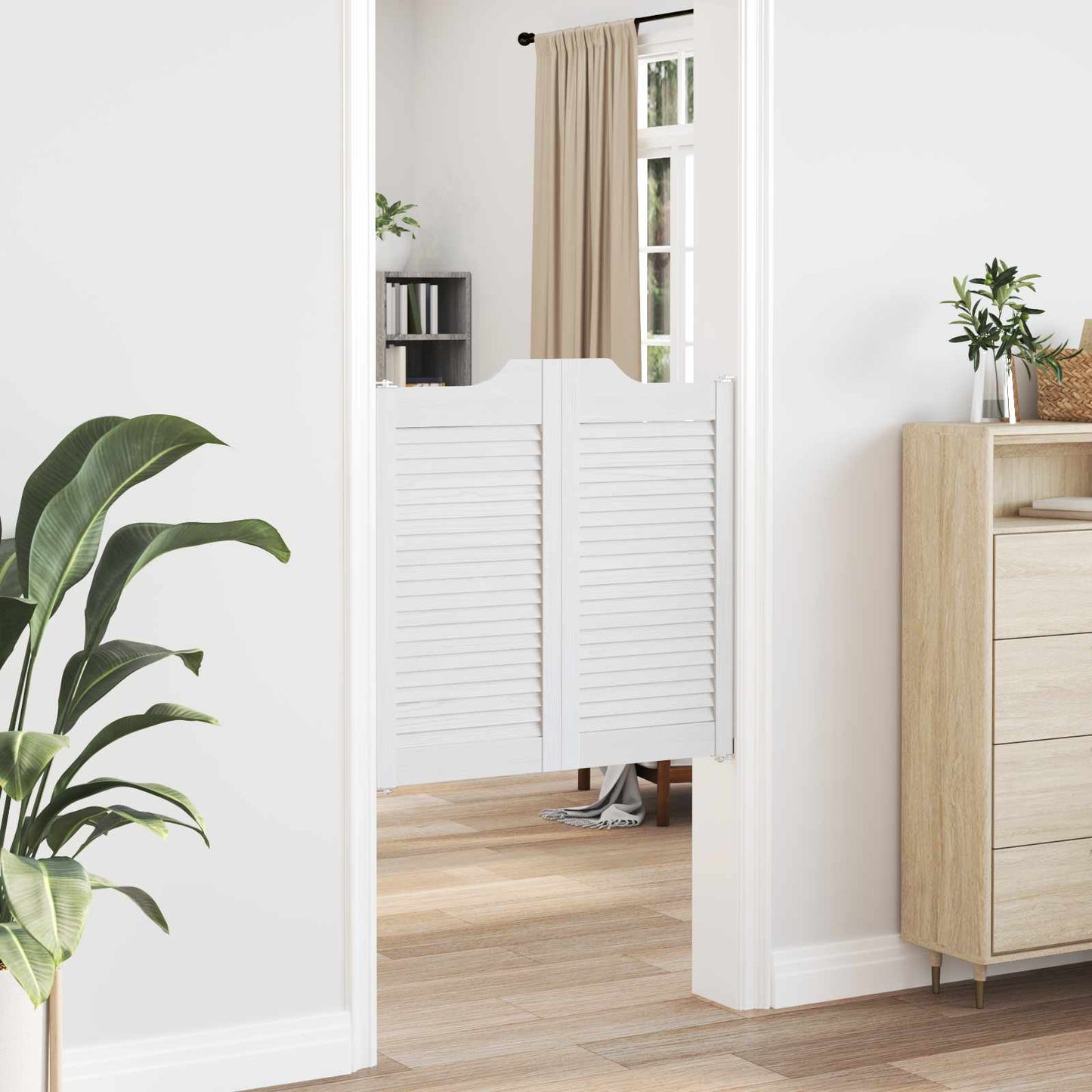 Kyvné Dveře 2 Pcs Bílá Masivní Borovicové Dřevo
