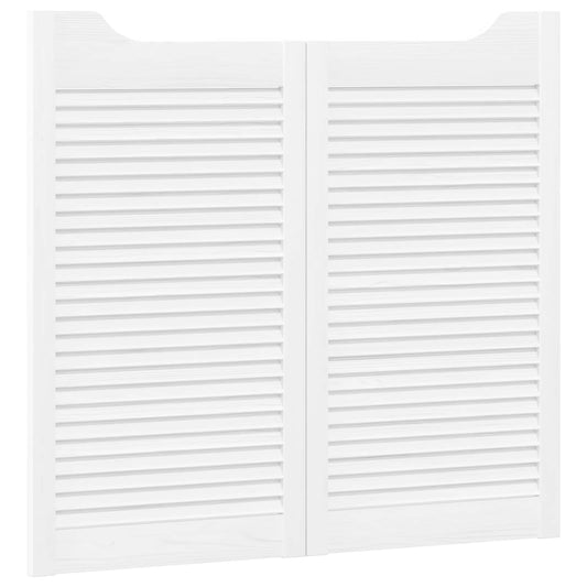 Kyvné Dveře 2 Pcs Bílá Masivní Borovicové Dřevo