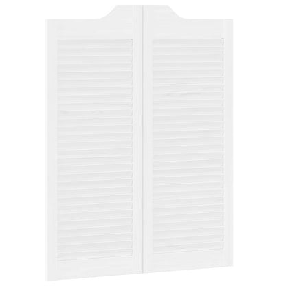 Kyvné Dveře 2 Pcs Bílá Masivní Borovicové Dřevo
