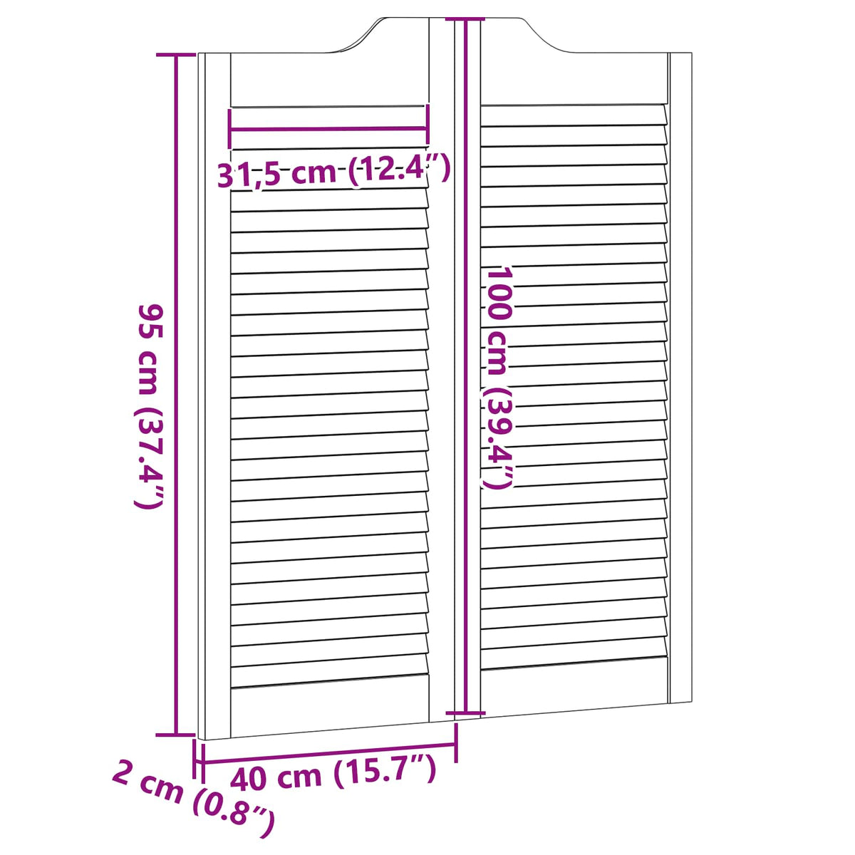 Kyvné Dveře 2 Pcs Bílá Masivní Borovicové Dřevo
