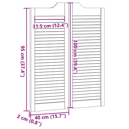 Kyvné Dveře 2 Pcs Bílá Masivní Borovicové Dřevo