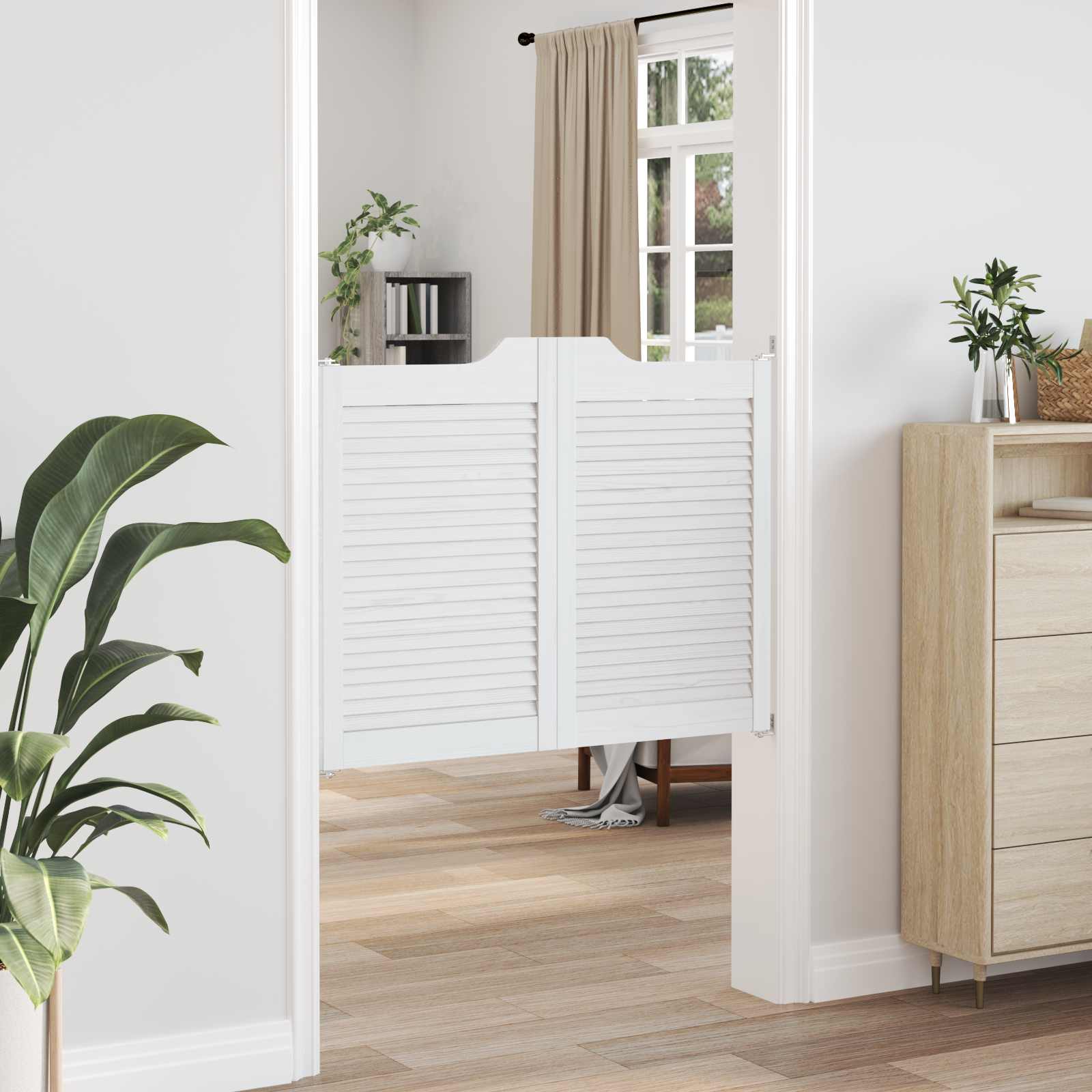 Kyvné Dveře 2 Pcs Bílá Masivní Borovicové Dřevo