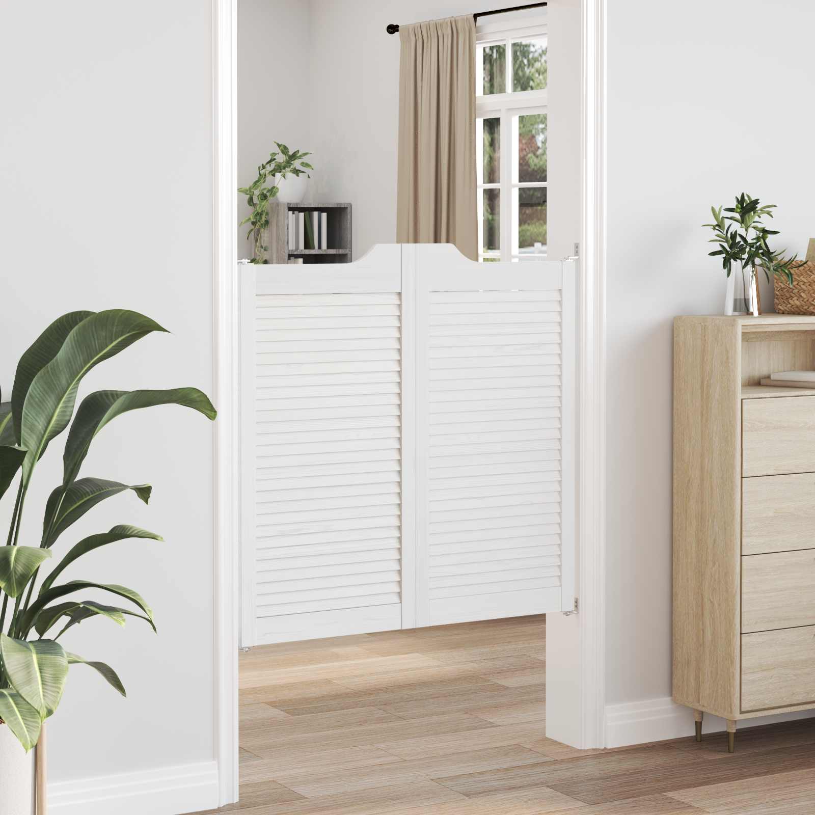 Kyvné Dveře Bílá 100 X 50 Cm Masivní Borovicové Dřevo