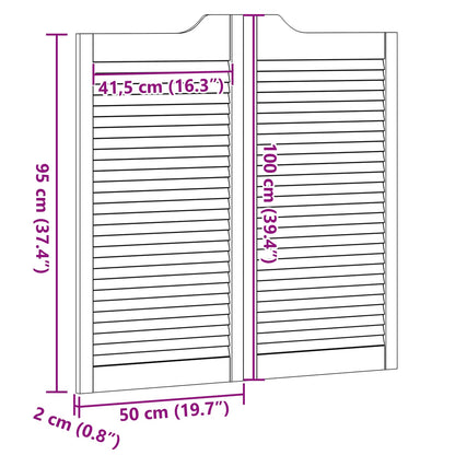 Kyvné Dveře Bílá 100 X 50 Cm Masivní Borovicové Dřevo