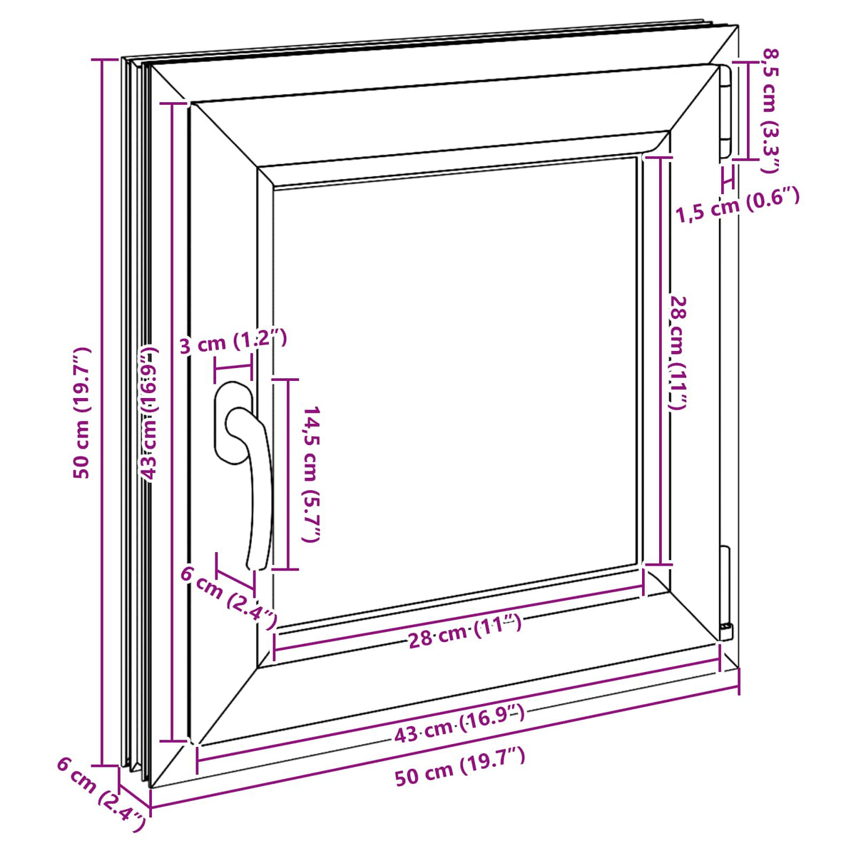 Okeno Do Suterénu Risor 50 X 50 Cm Pvc A Sklo Bílá