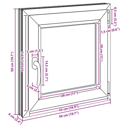 Okeno Do Suterénu Risor 50 X 50 Cm Pvc A Sklo Bílá