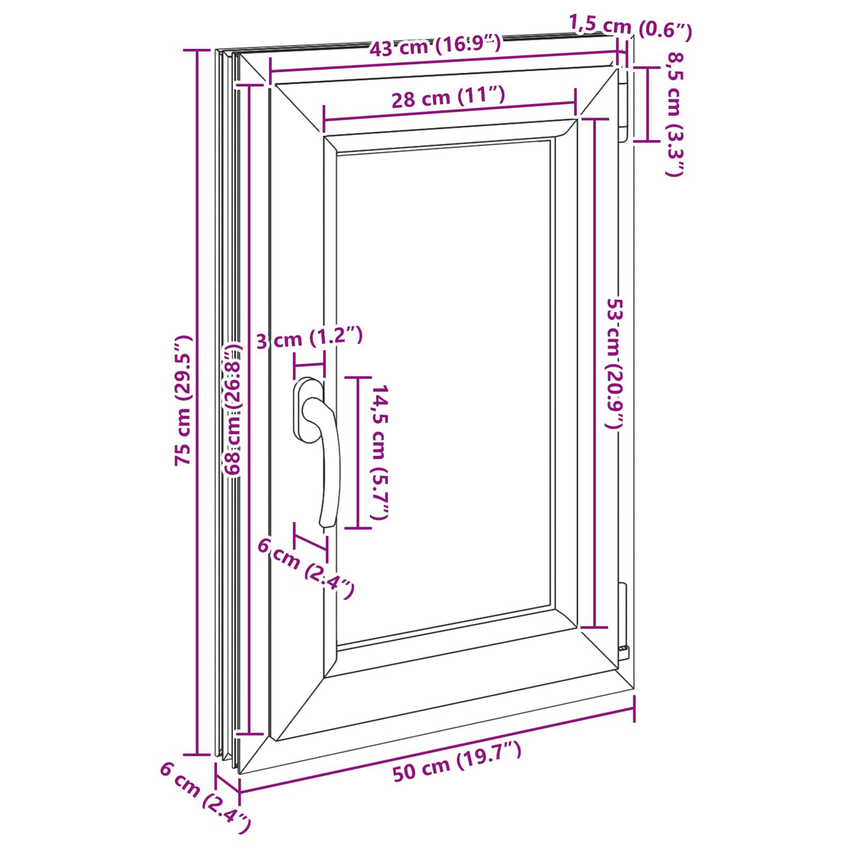 Okeno Do Suterénu Risor 50 X 75 Cm Pvc A Sklo Bílá