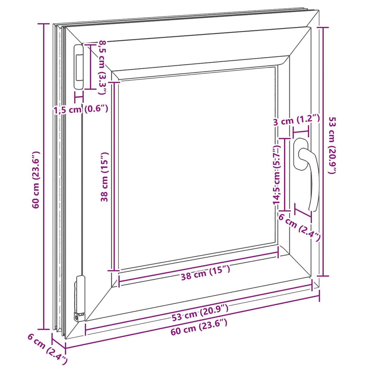 Okeno Do Suterénu Risor 60 X 60 Cm Pvc A Sklo Bílá
