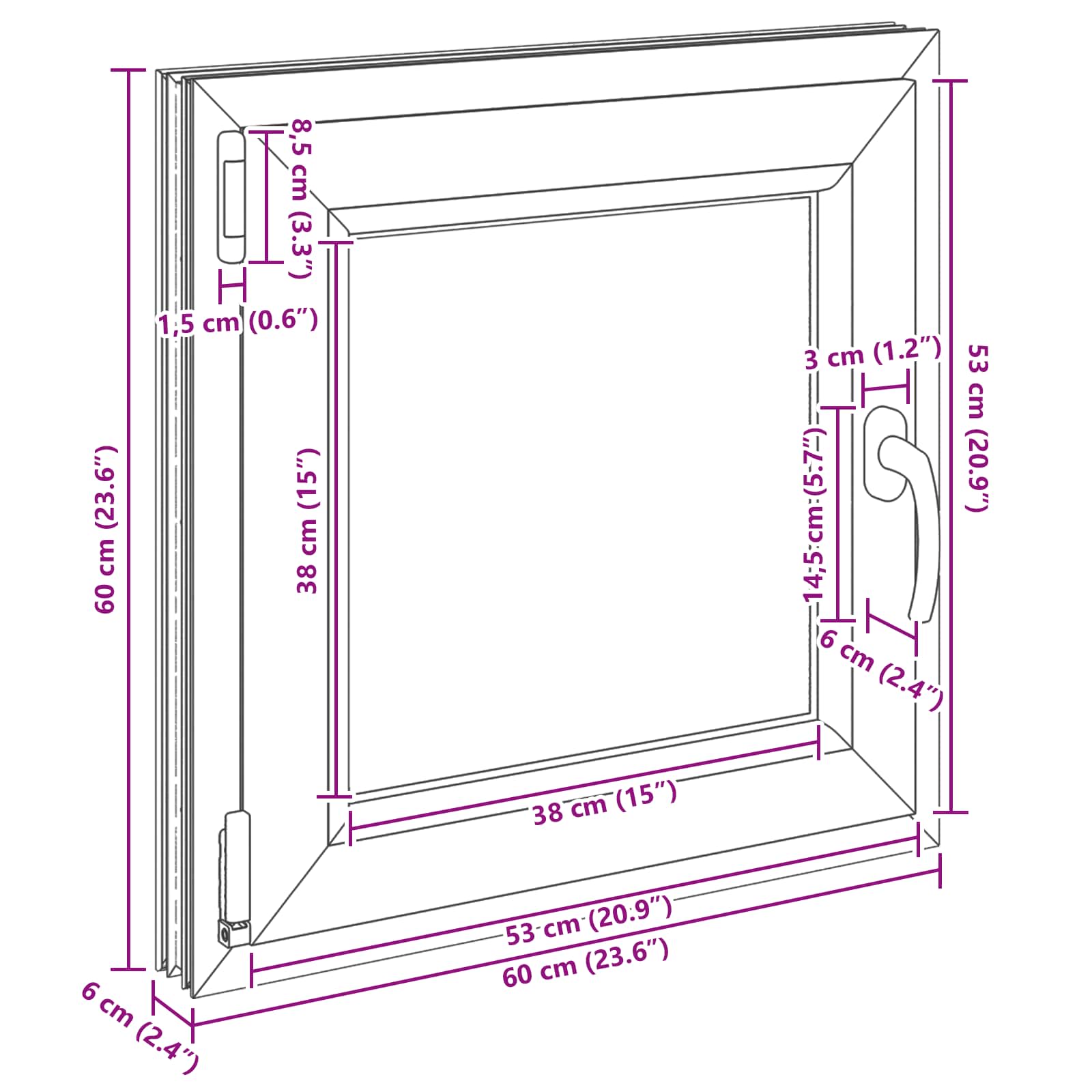 Okeno Do Suterénu Risor 60 X 60 Cm Pvc A Sklo Bílá