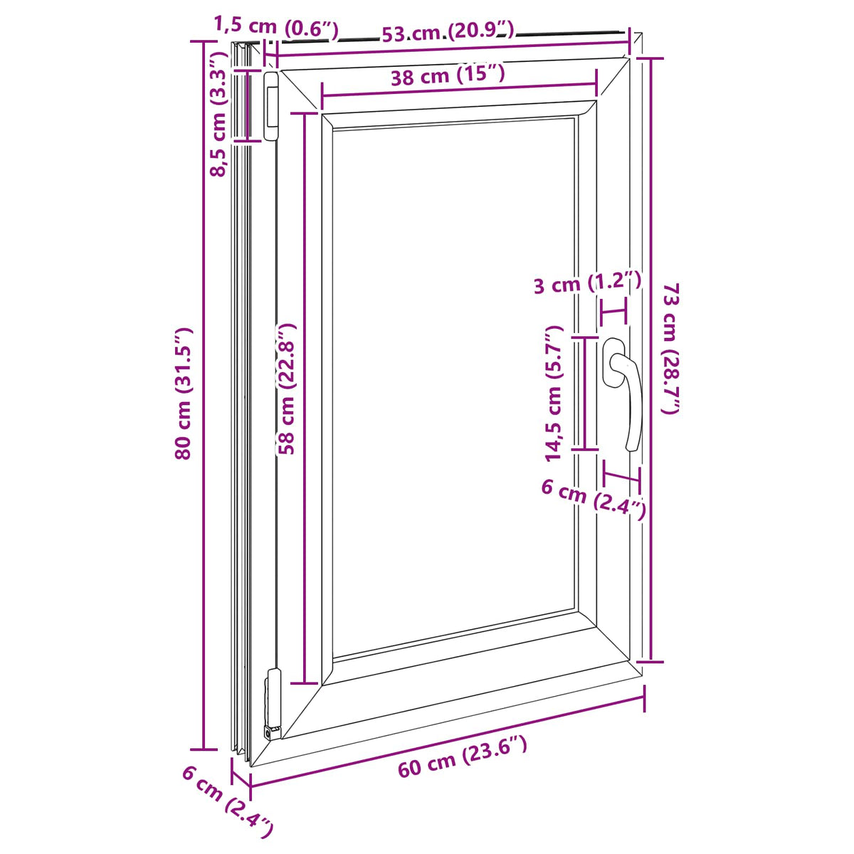 Okeno Do Suterénu Risor 60 X 80 Cm Pvc A Sklo Bílá
