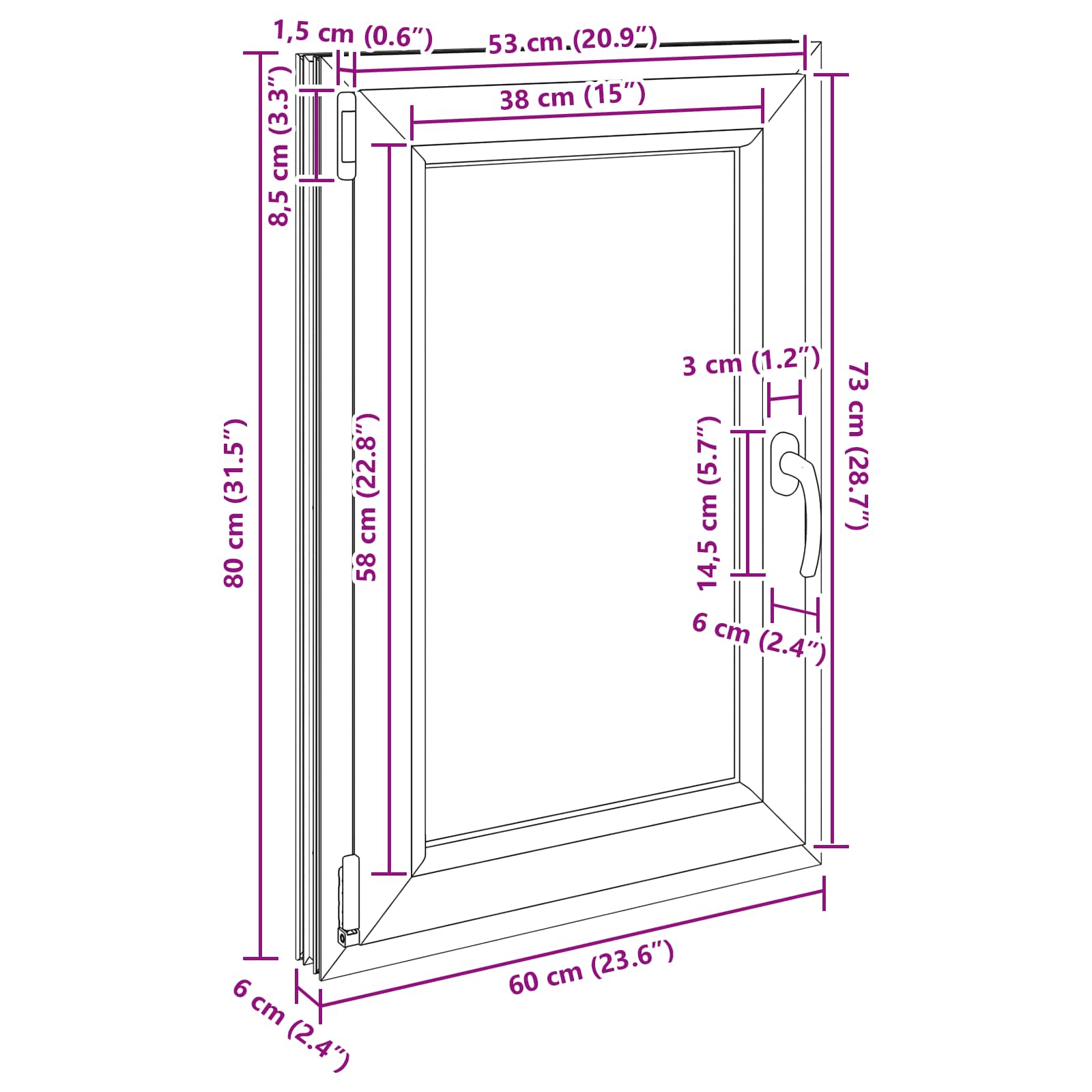 Okeno Do Suterénu Risor 60 X 80 Cm Pvc A Sklo Bílá