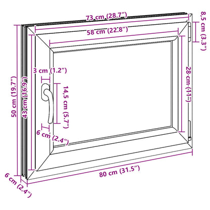 Okeno Do Suterénu Risor 80 X 50 Cm Pvc A Sklo Bílá