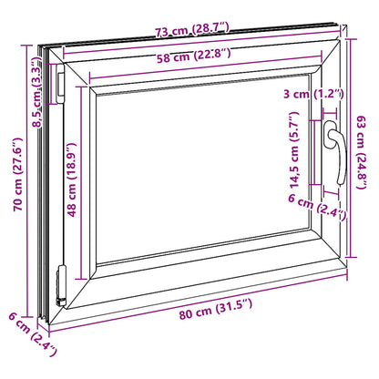 Okeno Do Suterénu Risor 80 X 70 Cm Pvc A Sklo Bílá