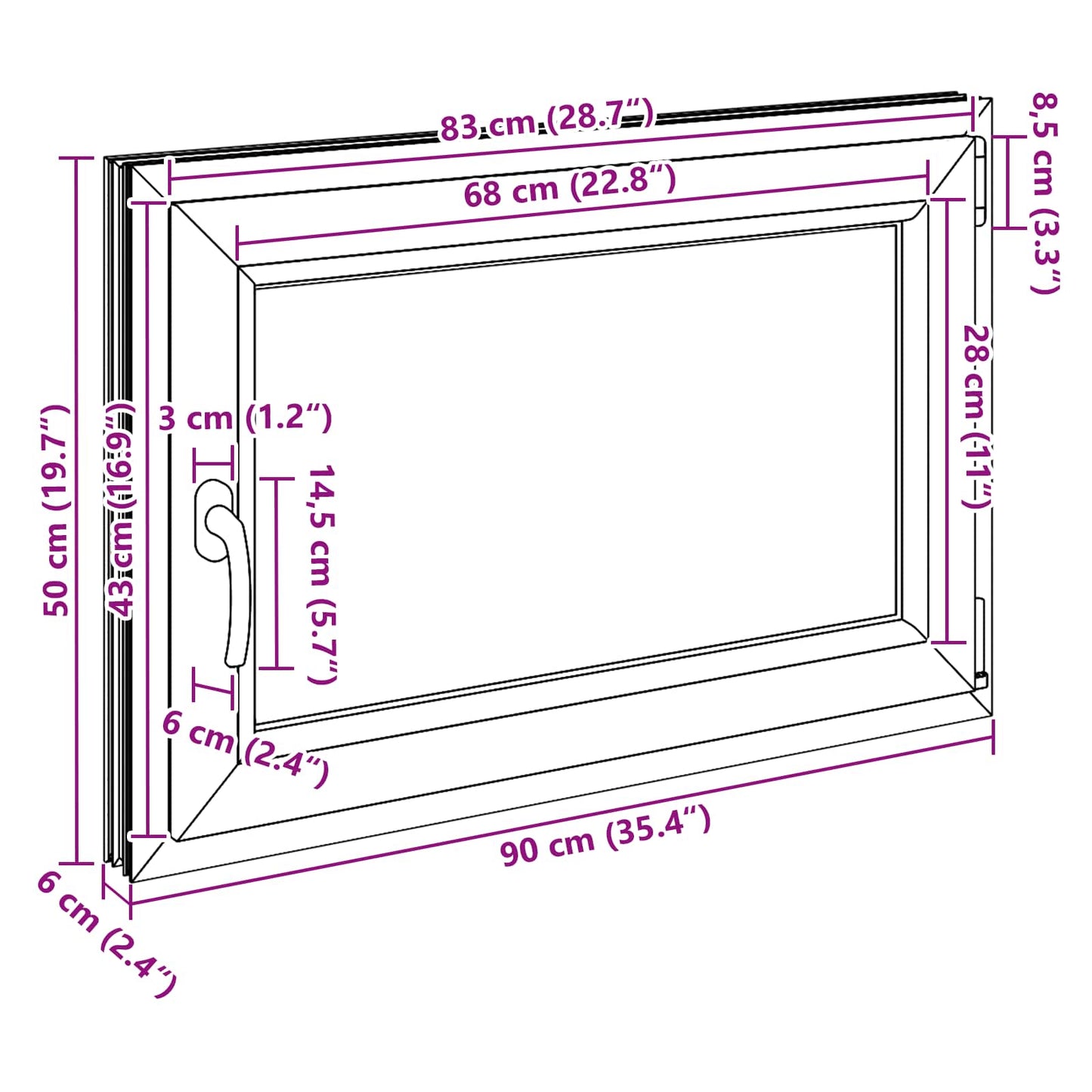Okeno Do Suterénu Risor 90 X 50 Cm Pvc A Sklo Bílá