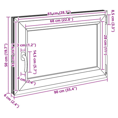 Okeno Do Suterénu Risor 90 X 50 Cm Pvc A Sklo Bílá