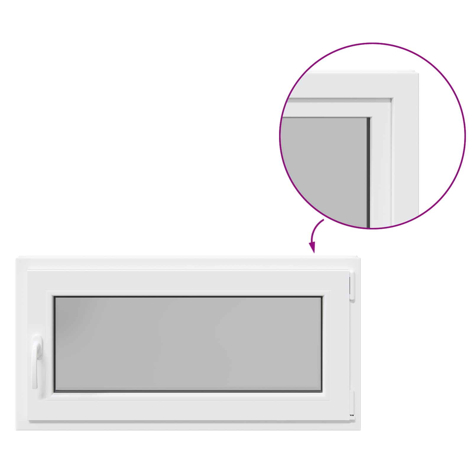 Okeno Do Suterénu Risor 100 X 50 Cm Pvc A Sklo Bílá