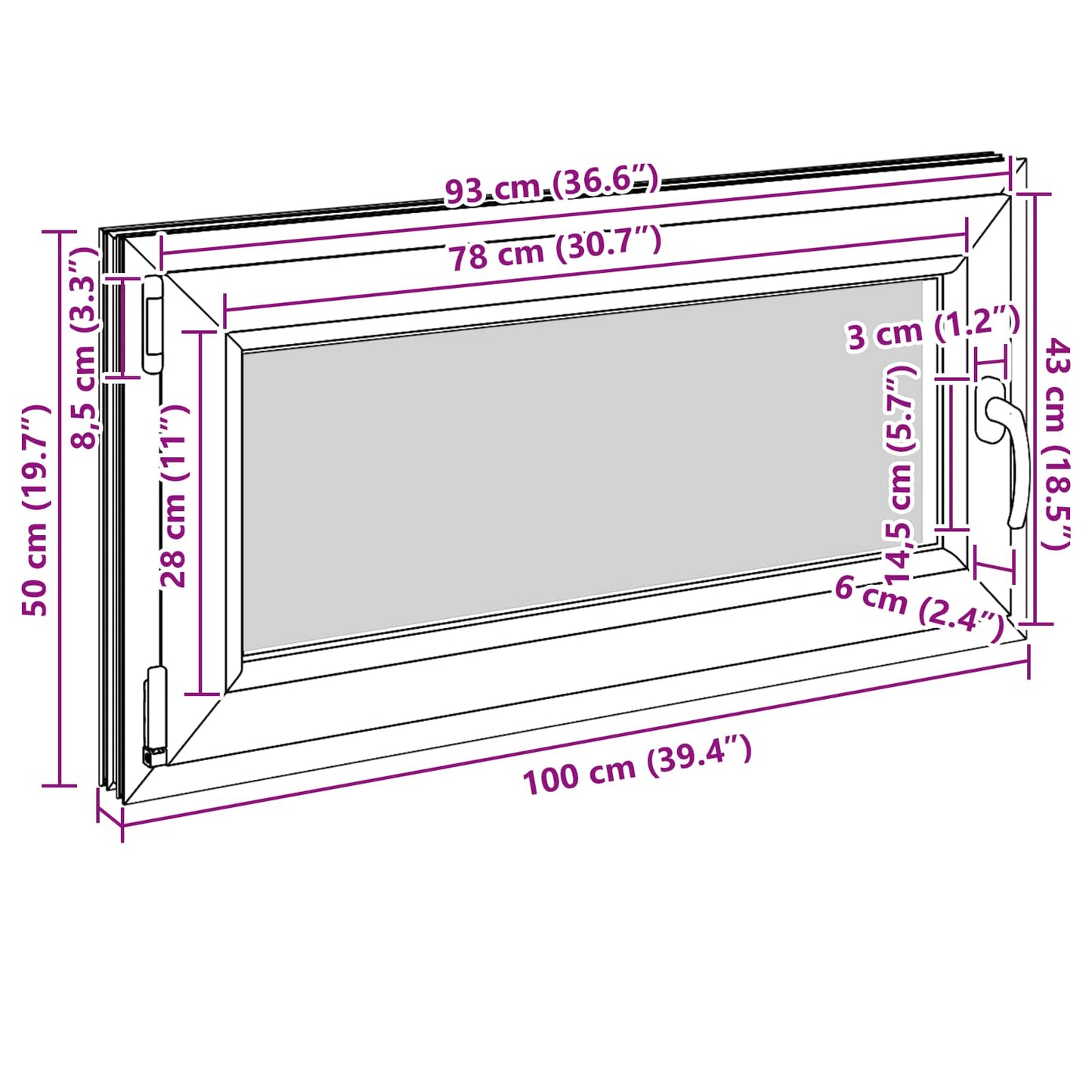 Okeno Do Suterénu Risor 100 X 50 Cm Pvc A Sklo Bílá