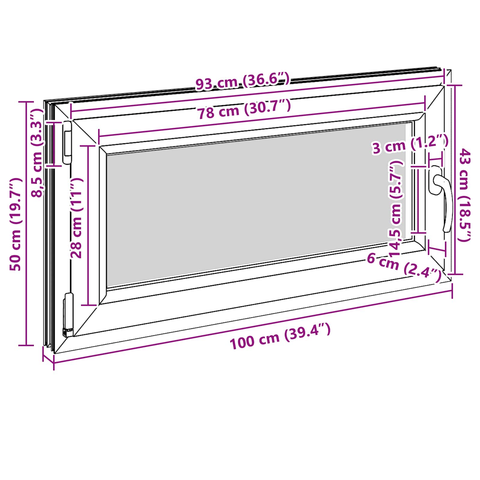 Okeno Do Suterénu Risor 100 X 50 Cm Pvc A Sklo Bílá