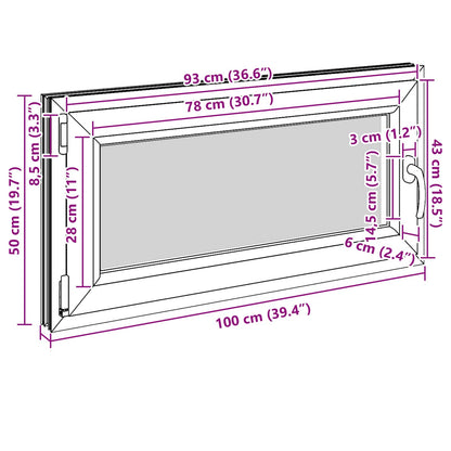 Okeno Do Suterénu Risor 100 X 50 Cm Pvc A Sklo Bílá