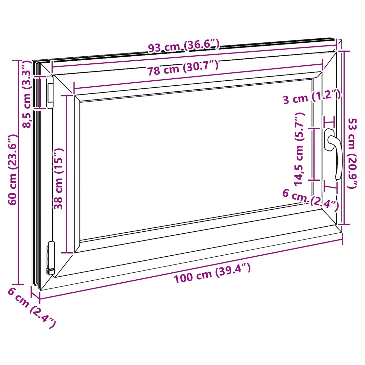 Okeno Do Suterénu Risor 100 X 60 Cm Pvc A Sklo Bílá