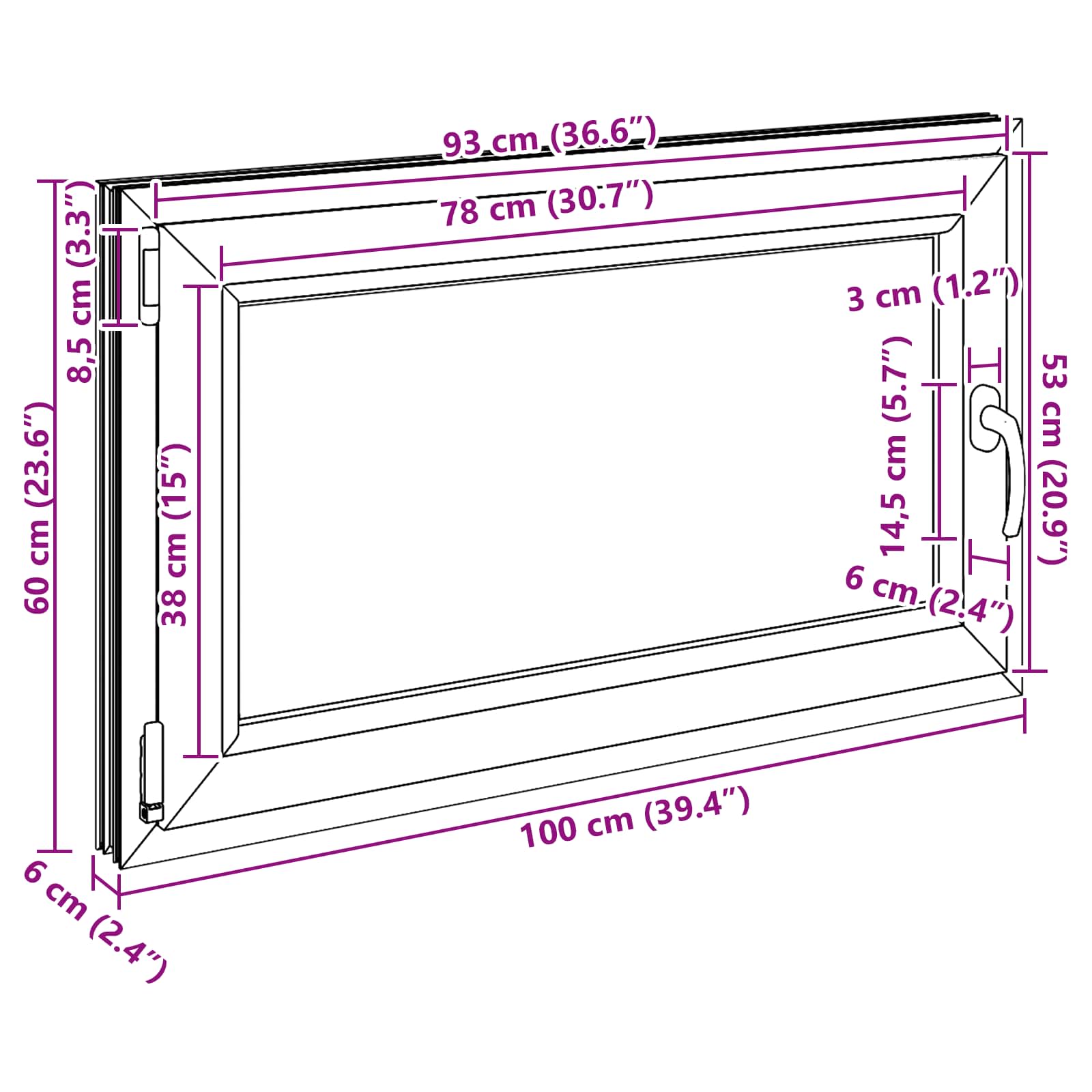 Okeno Do Suterénu Risor 100 X 60 Cm Pvc A Sklo Bílá