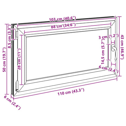 Okeno Do Suterénu Risor 110 X 50 Cm Pvc A Sklo Bílá
