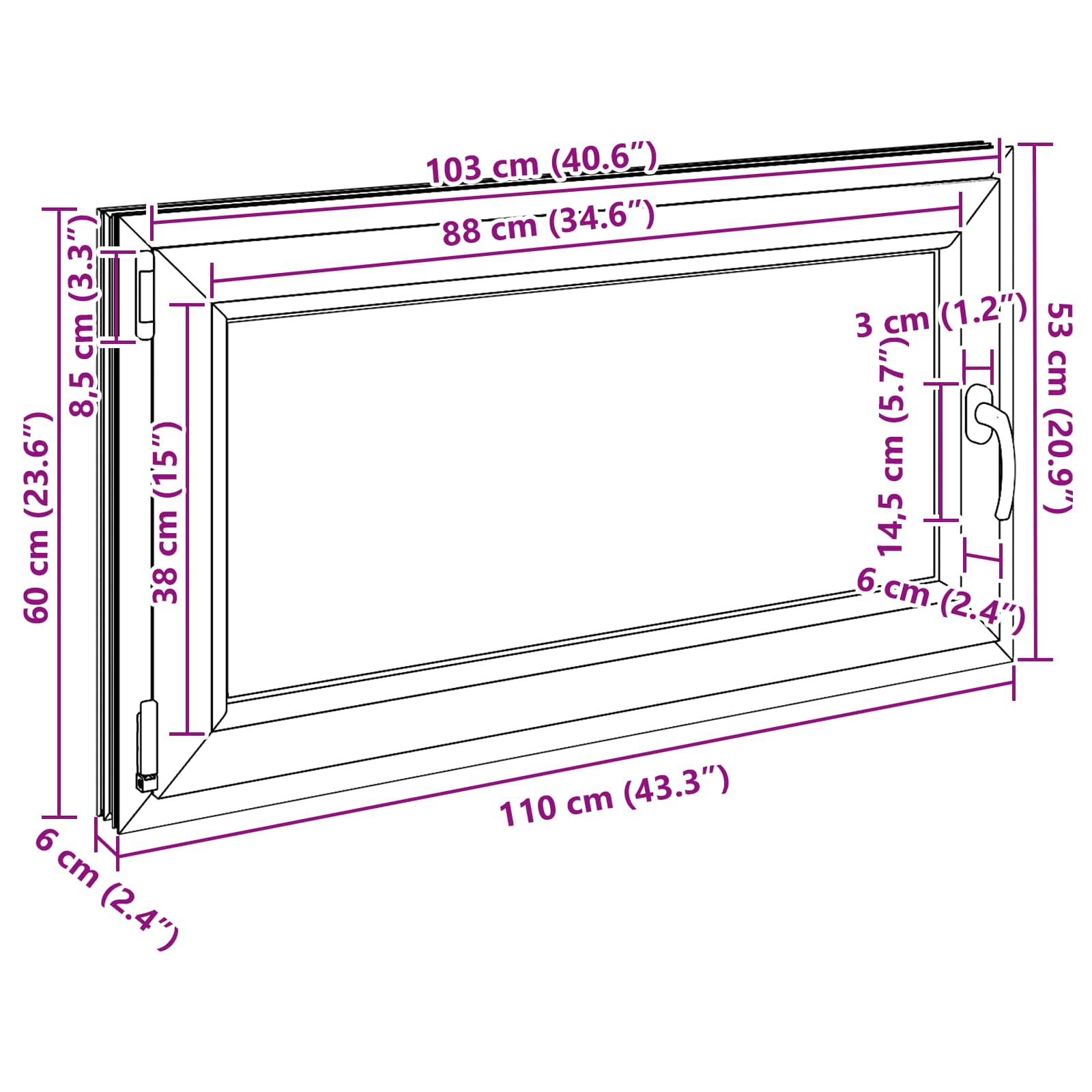 Okeno Do Suterénu Risor 110 X 60 Cm Pvc A Sklo Bílá