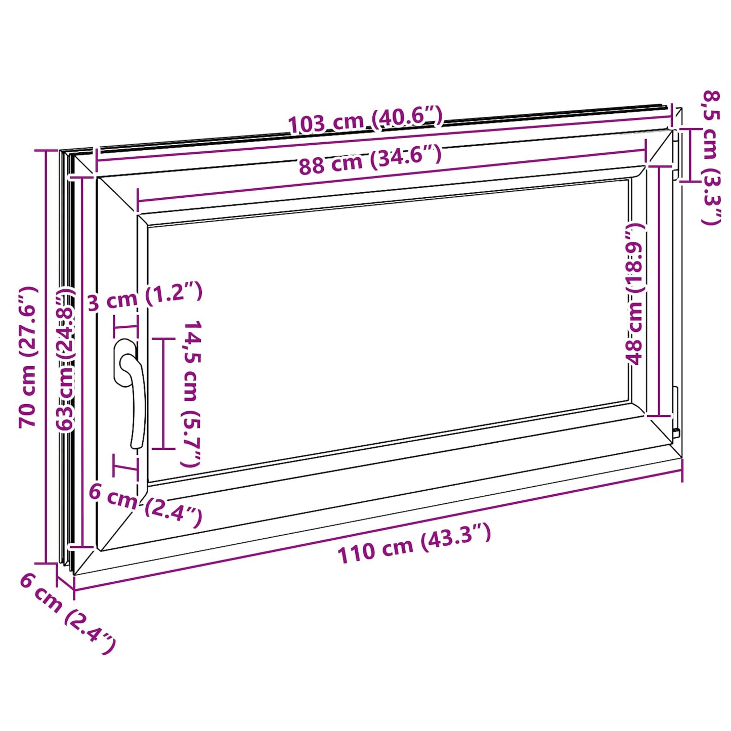 Okeno Do Suterénu Risor 110 X 70 Cm Pvc A Sklo Bílá