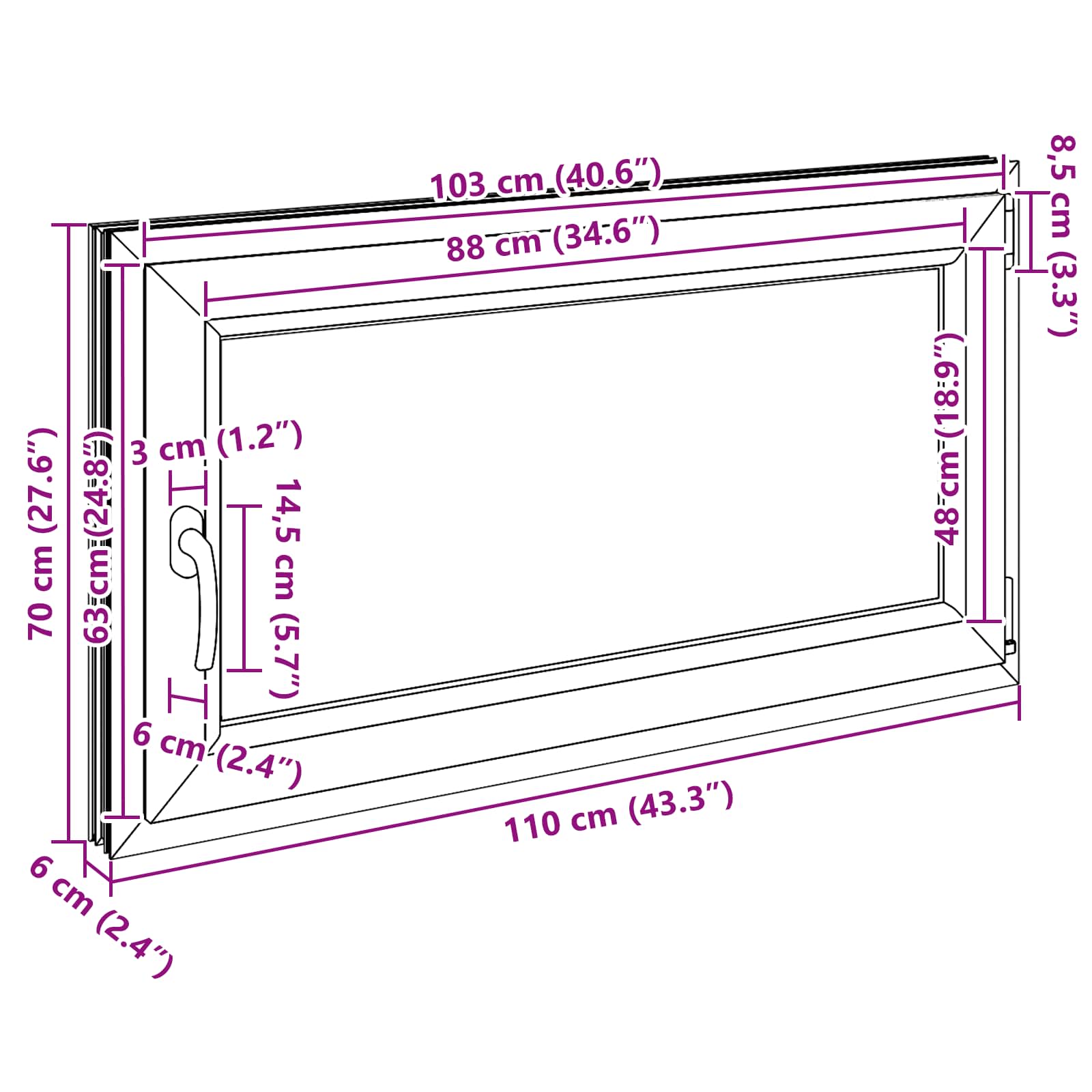 Okeno Do Suterénu Risor 110 X 70 Cm Pvc A Sklo Bílá