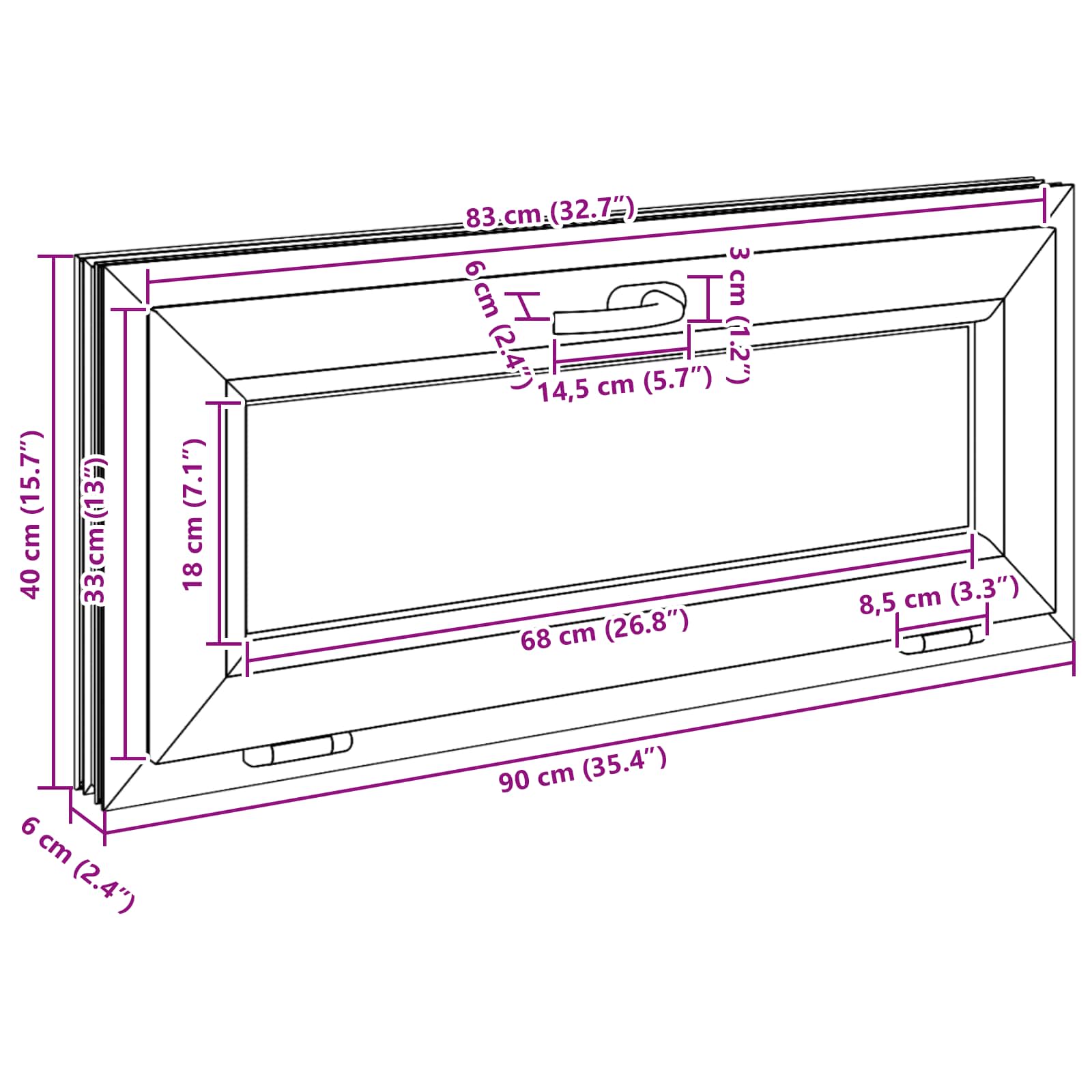Okeno Do Suterénu Risor 90 X 40 Cm Pvc A Sklo Bílá