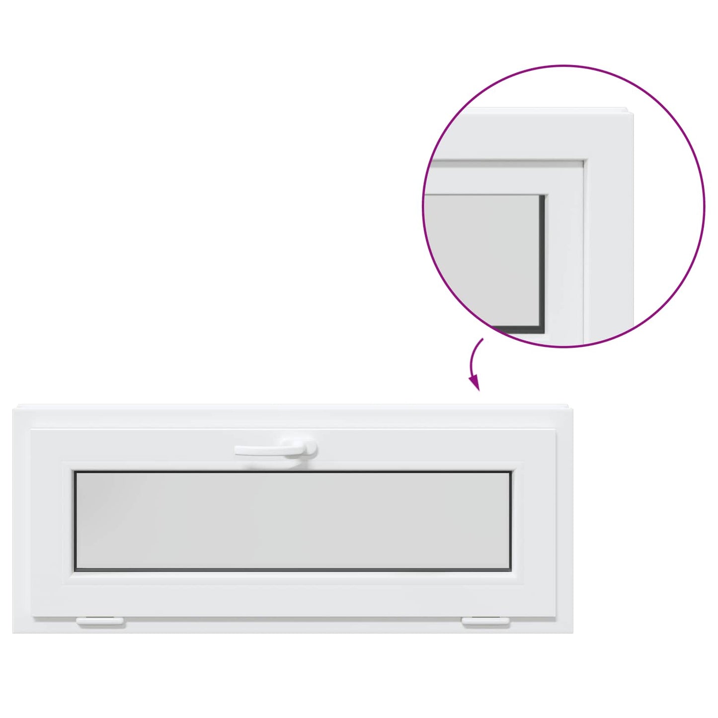 Okeno Do Suterénu Risor 100 X 40 Cm Pvc A Sklo Bílá