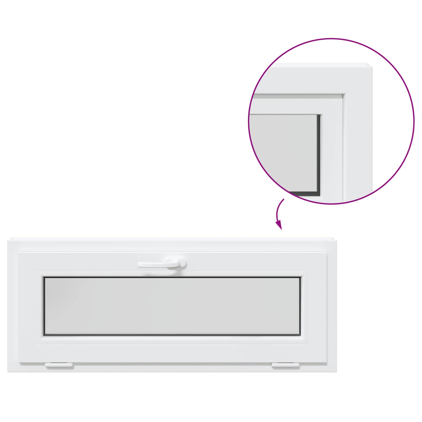 Okeno Do Suterénu Risor 110 X 40 Cm Pvc A Sklo Bílá
