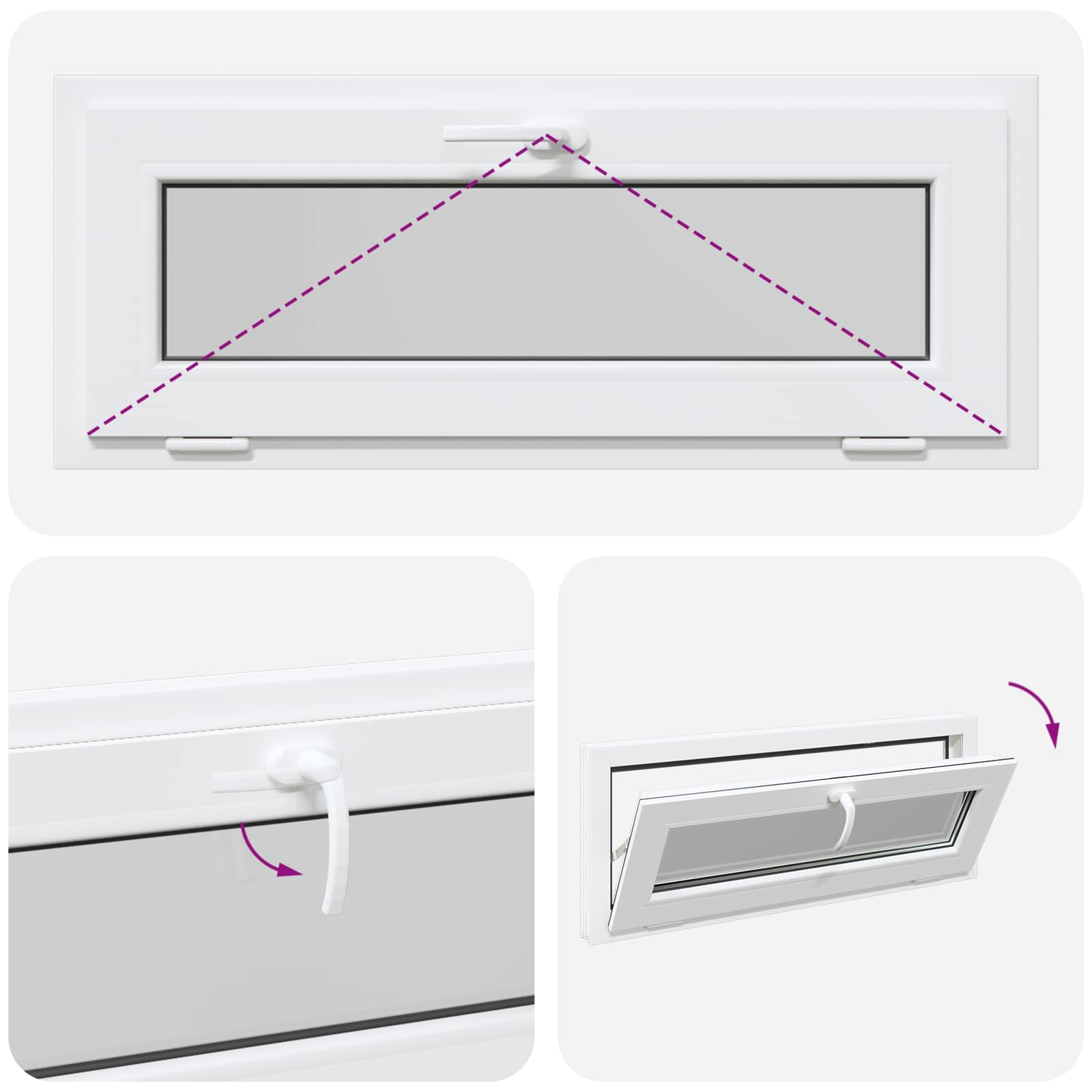 Okeno Do Suterénu Risor 110 X 40 Cm Pvc A Sklo Bílá