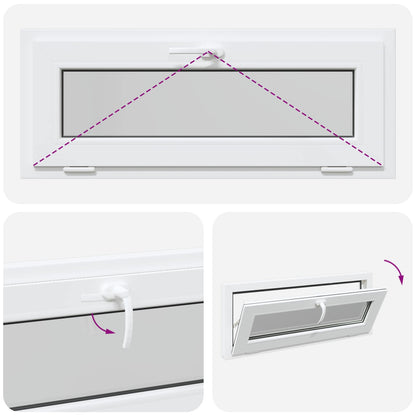 Okeno Do Suterénu Risor 110 X 40 Cm Pvc A Sklo Bílá
