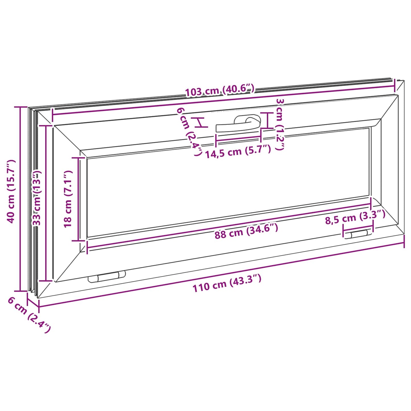 Okeno Do Suterénu Risor 110 X 40 Cm Pvc A Sklo Bílá