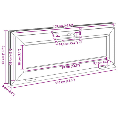 Okeno Do Suterénu Risor 110 X 40 Cm Pvc A Sklo Bílá