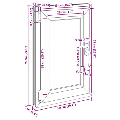 Okeno Do Suterénu Risor 50 X 75 Cm Pvc A Sklo Bílá