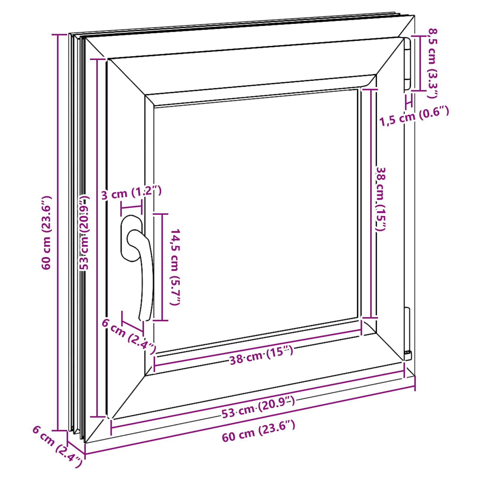 Okeno Do Suterénu Risor 60 X 60 Cm Pvc A Sklo Bílá