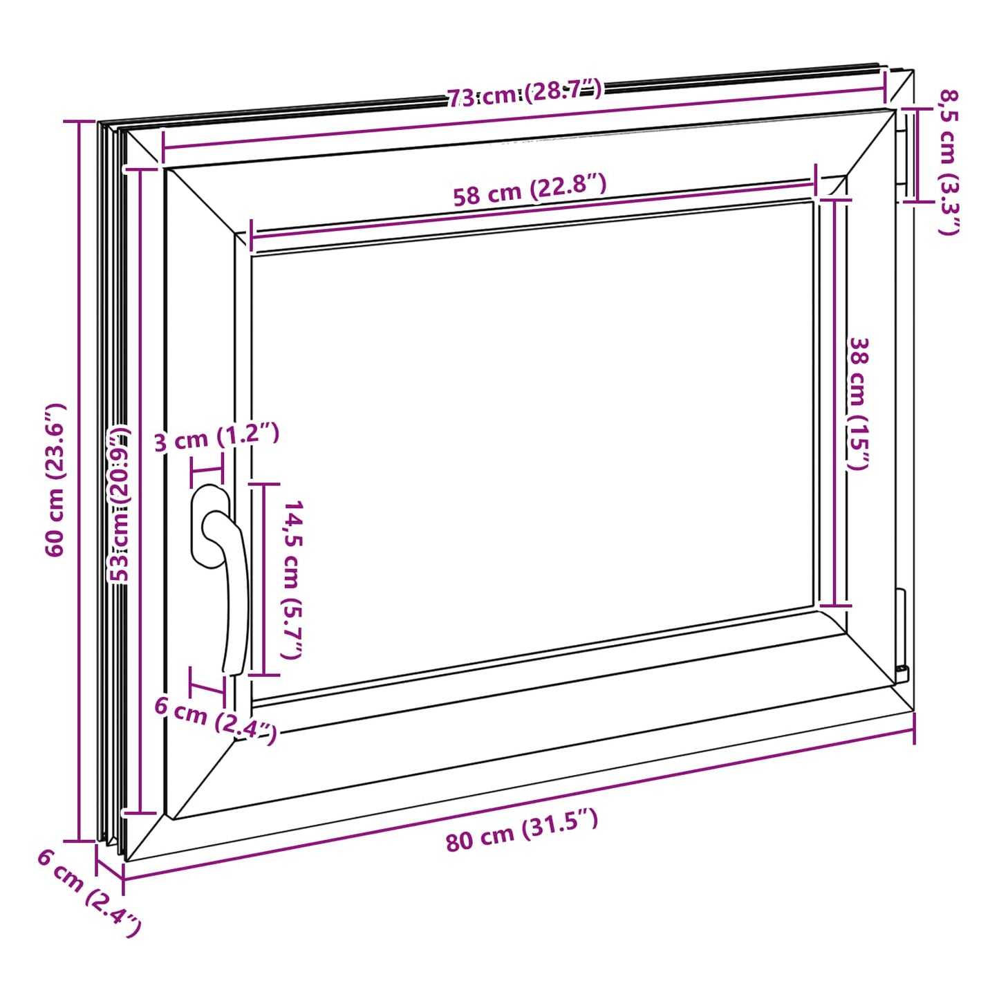 Okeno Do Suterénu Risor 80 X 60 Cm Pvc A Sklo Bílá