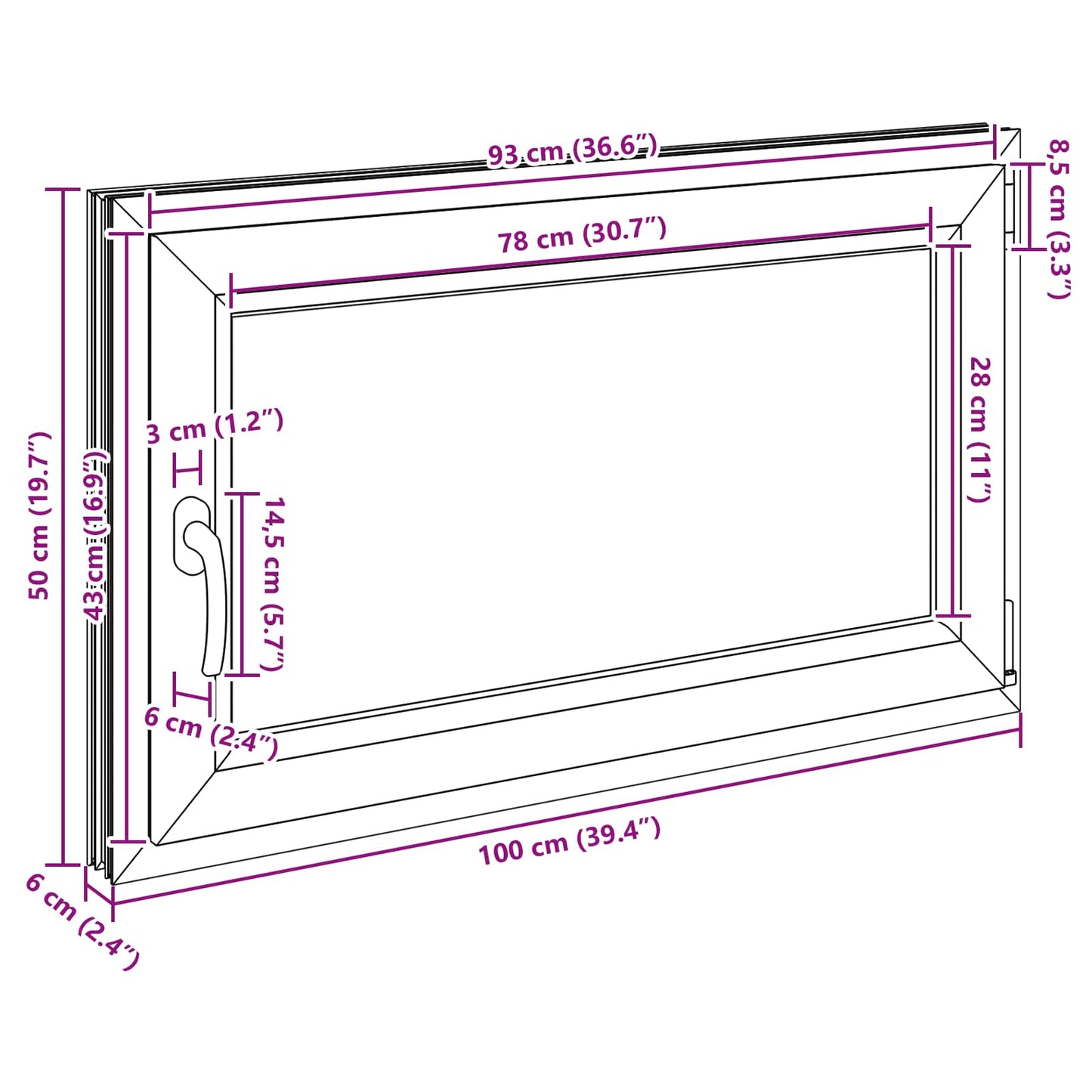 Okeno Do Suterénu Risor 100 X 50 Cm Pvc A Sklo Bílá
