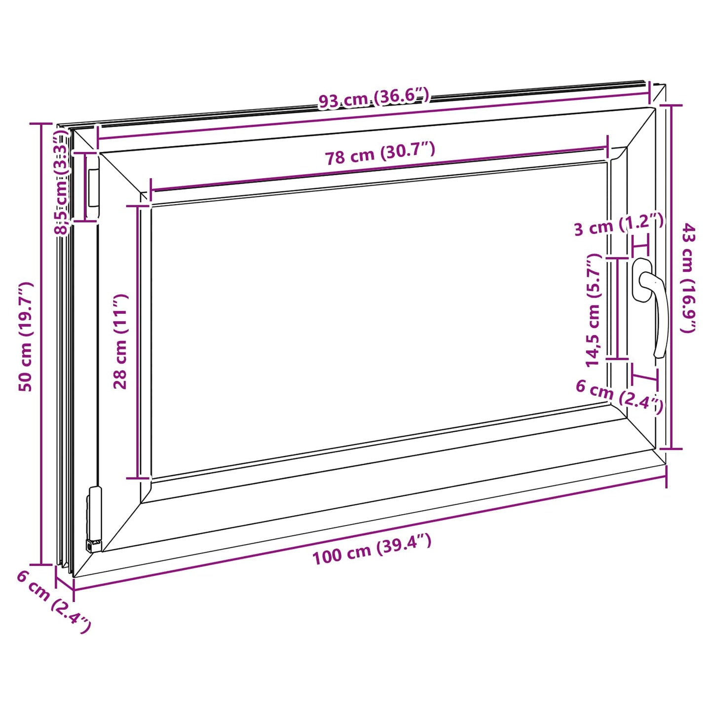 Okeno Do Suterénu Risor 100 X 60 Cm Pvc A Sklo Bílá