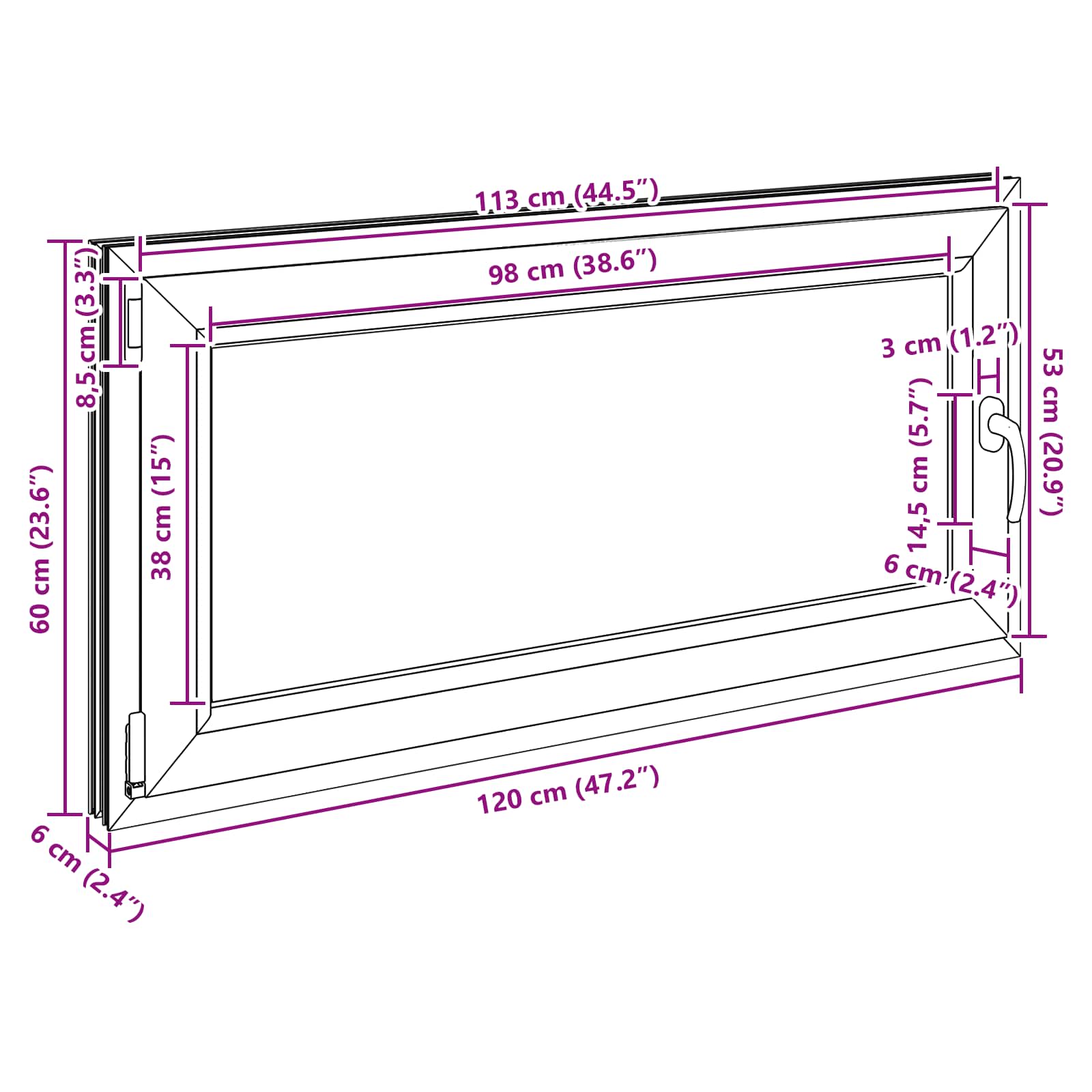 Okeno Do Suterénu Risor 120 X 60 Cm Pvc A Sklo Bílá