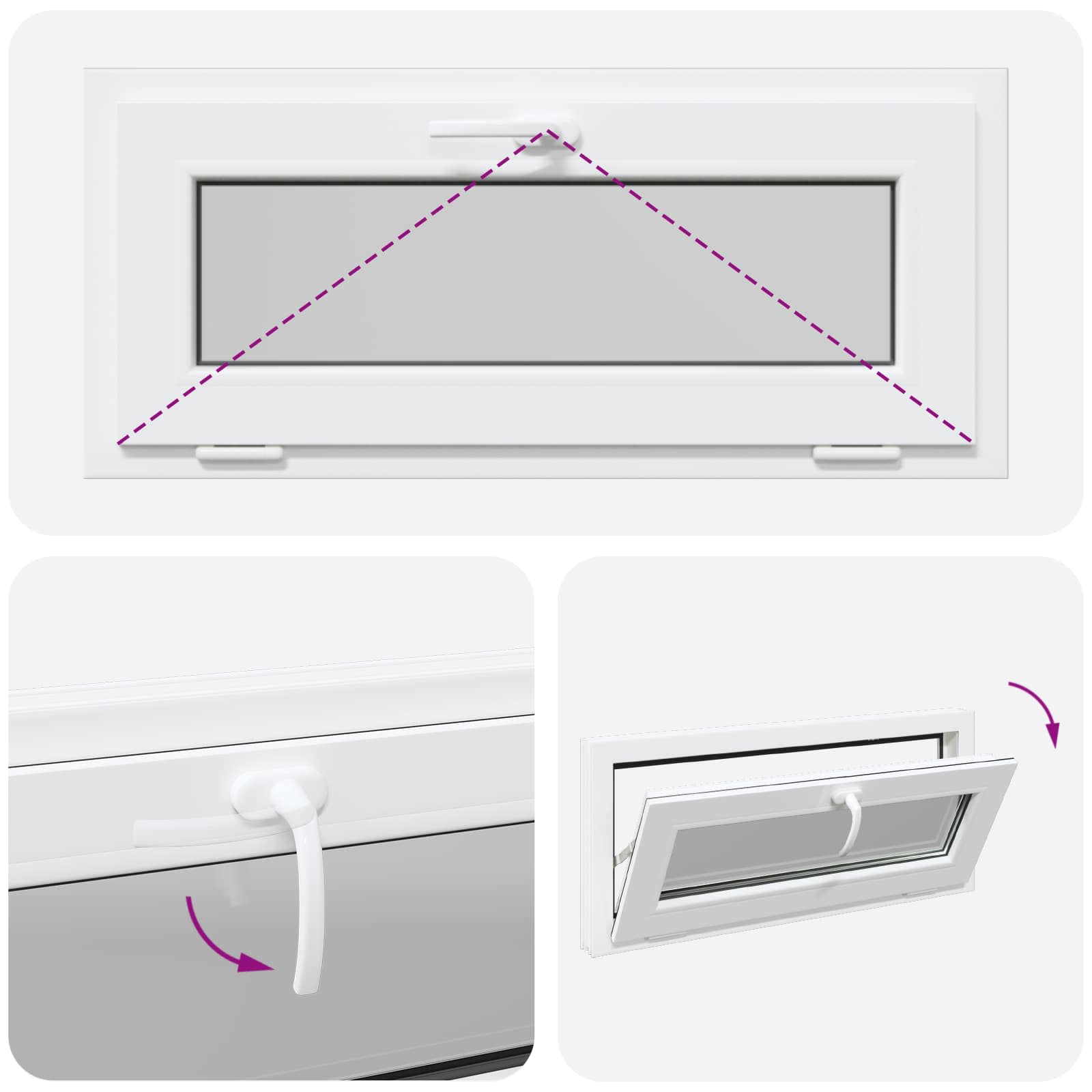 Okeno Do Suterénu Risor 90 X 40 Cm Pvc A Sklo Bílá