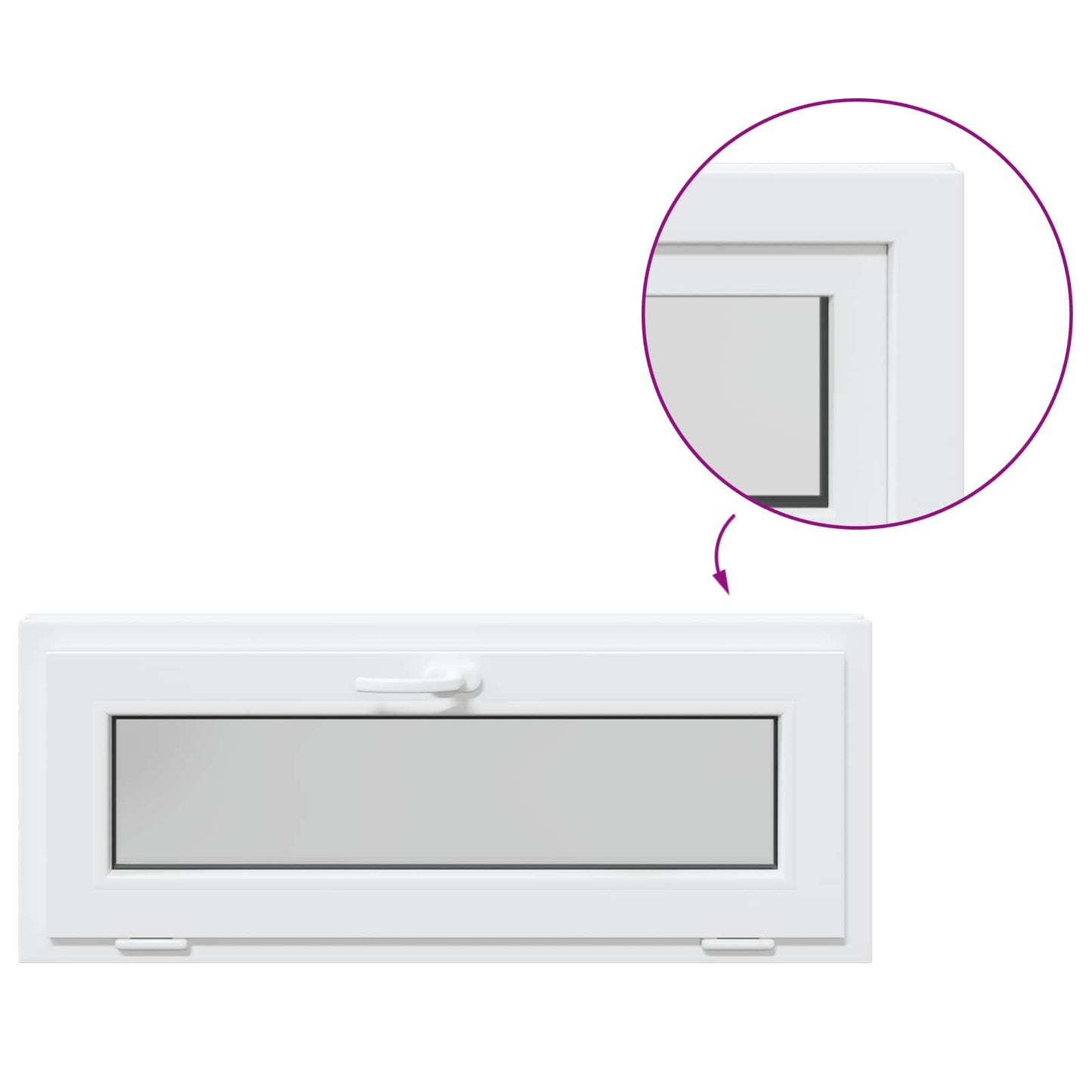 Okeno Do Suterénu Risor 110 X 40 Cm Pvc A Sklo Bílá