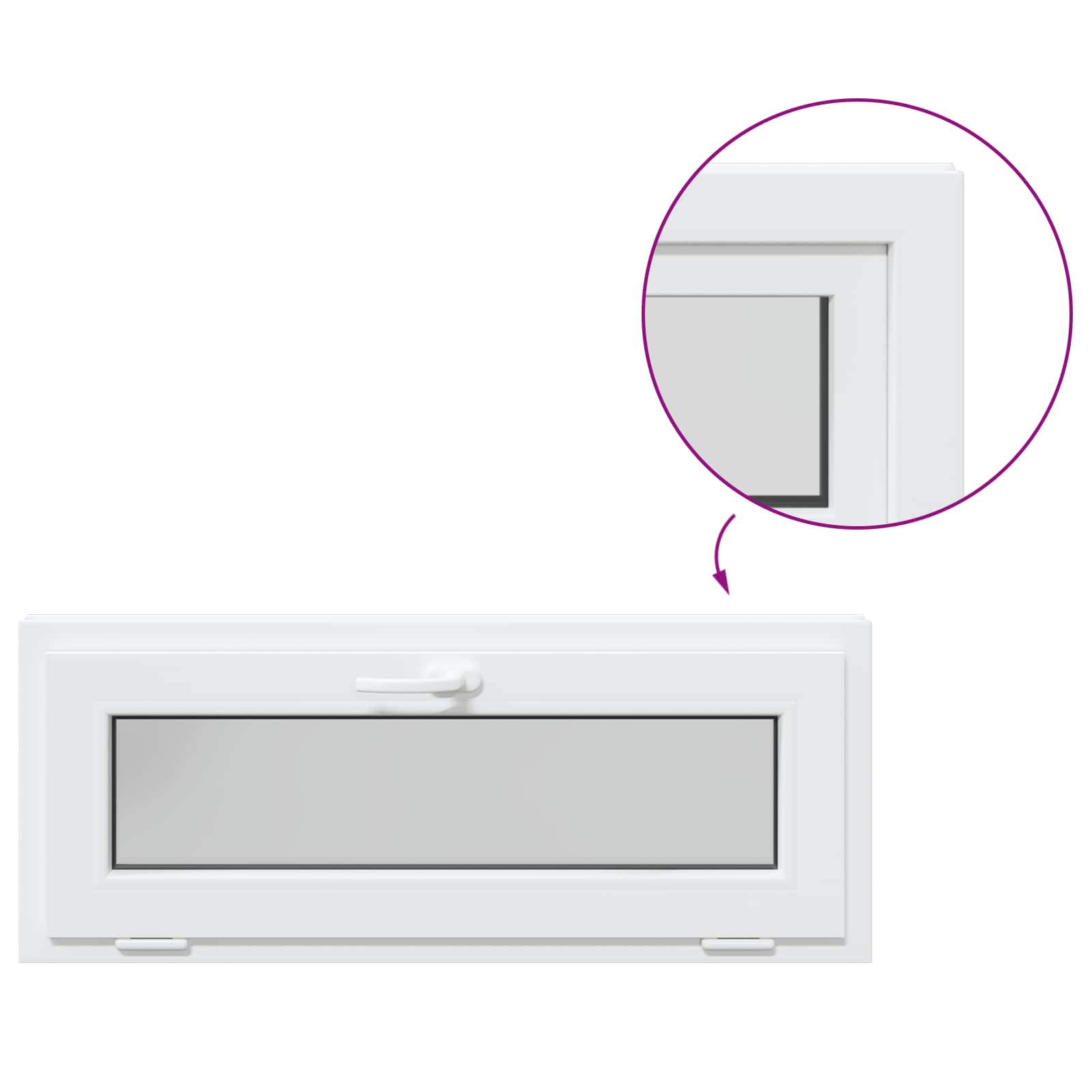Okeno Do Suterénu Risor 110 X 40 Cm Pvc A Sklo Bílá