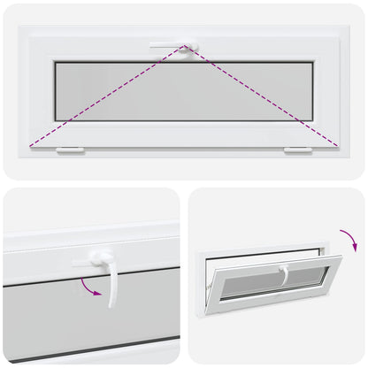 Okeno Do Suterénu Risor 110 X 40 Cm Pvc A Sklo Bílá