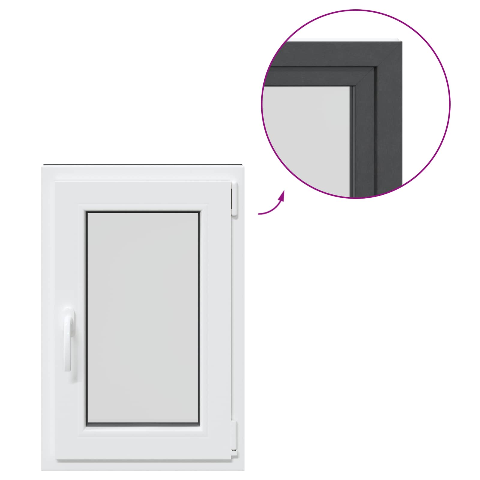 Okeno Do Suterénu Risor 50 X 75 Cm Pvc A Sklo Antracitová