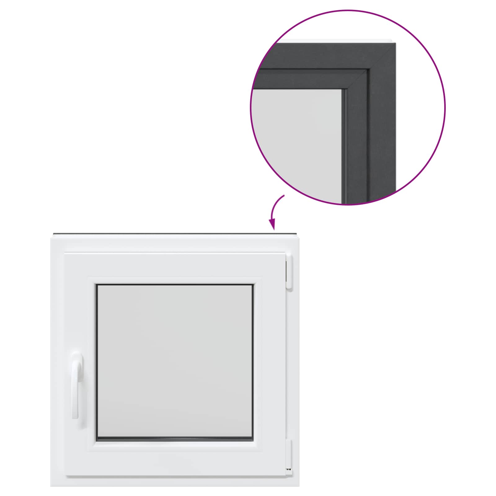 Okeno Do Suterénu Risor 60 X 60 Cm Pvc A Sklo Antracitová