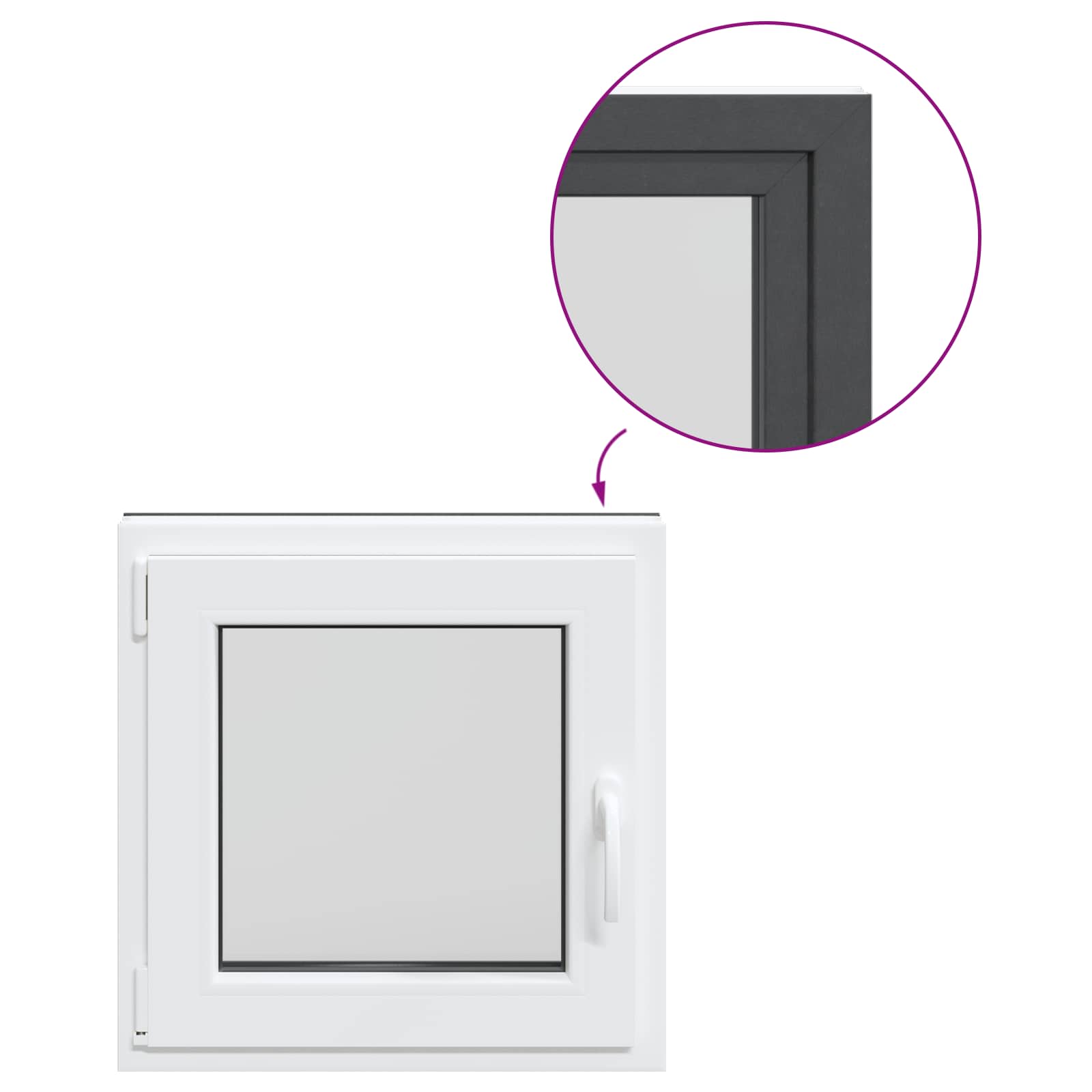 Okeno Do Suterénu Risor 60 X 60 Cm Pvc A Sklo Antracitová
