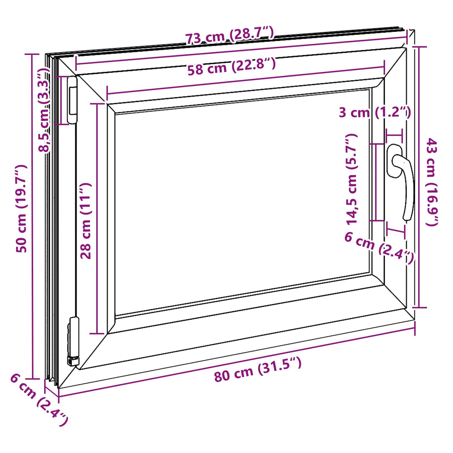 Okeno Do Suterénu Risor 80 X 50 Cm Pvc A Sklo Antracitová